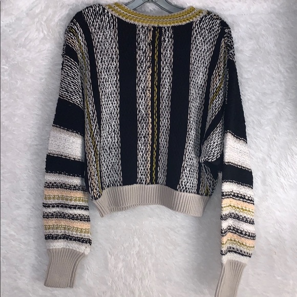 NWT Free People Sweater size XL Yellow black and white - Picture 3 of 3